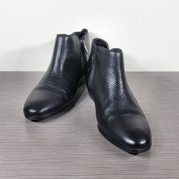 Sam Edelman Petty Chelsea Boot, Black Pebbled Leather, Womens Size 8.5 M / 38.5 - Picture 4 of 13